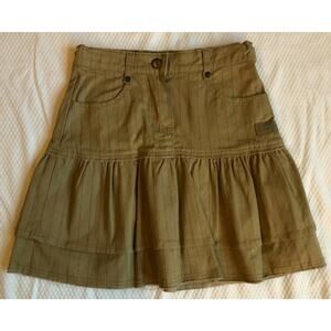 Jeanbourget Girls Pin Stripe Tan Skirt Size 8